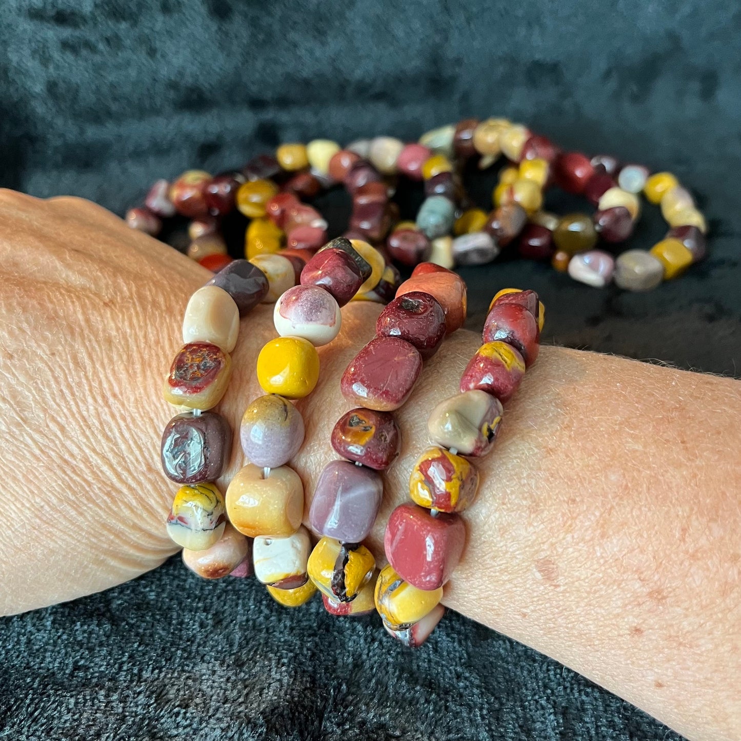 Mookaite Jasper Chunky Pebble Bracelet BRC-0208