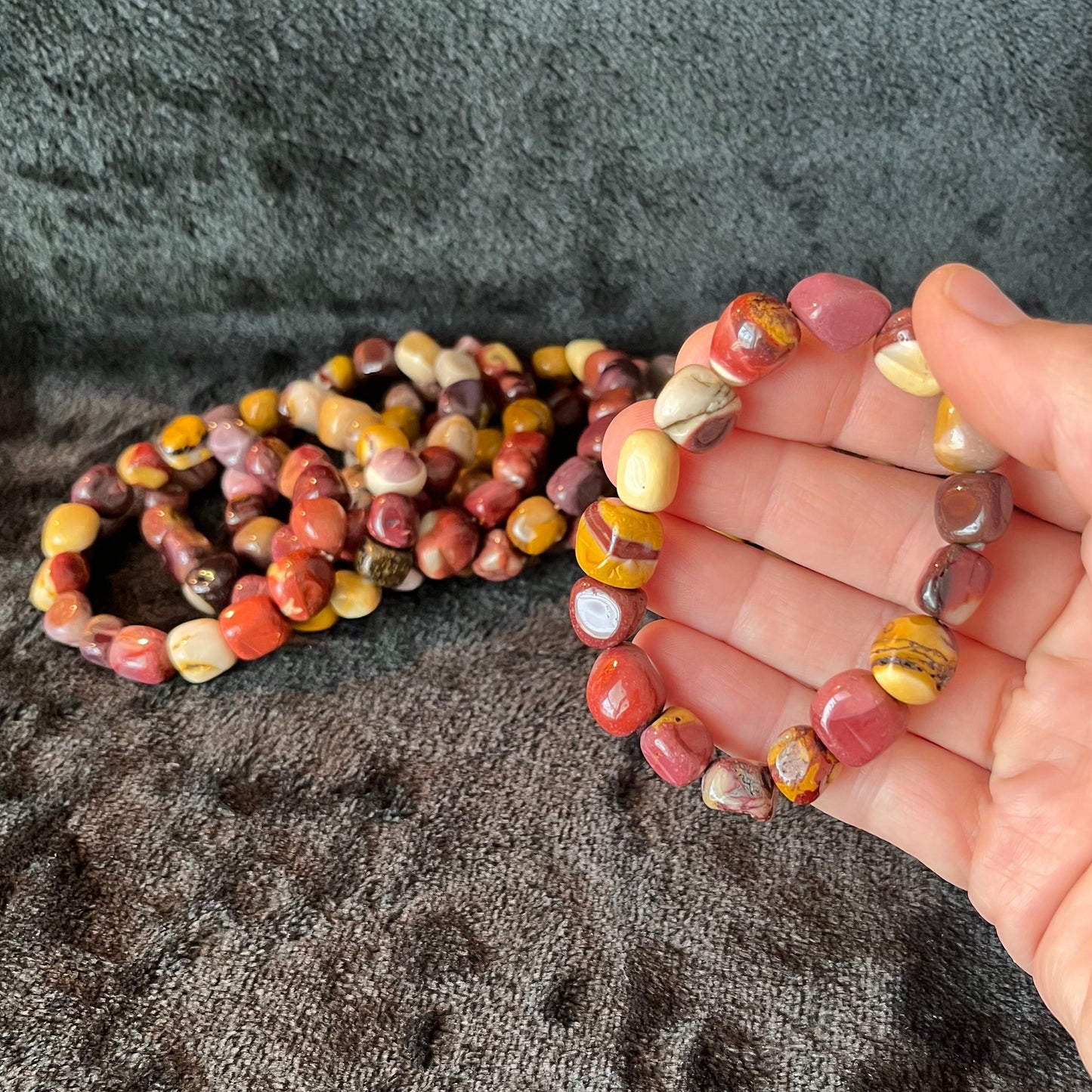 Mookaite Jasper Chunky Pebble Bracelet BRC-0208