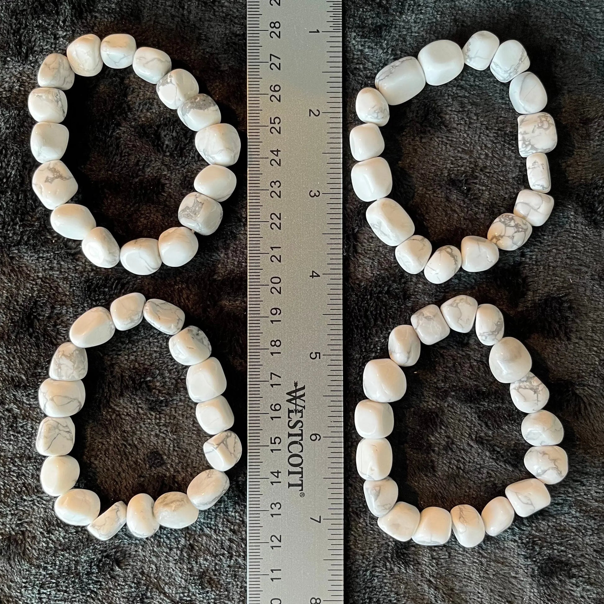 White Howlite Chunky Pebble Bracelet BRC-O210 Shop Wholesale Crystals