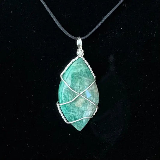 Amazonite Wire Wrapped Necklace WN-0043 - Shop Wholesale Crystals