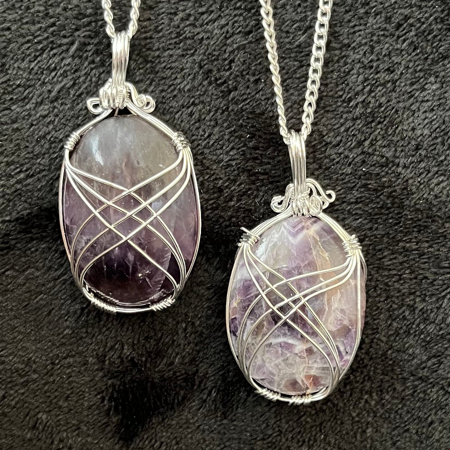 Amethyst Fancy Wrap Wire Wrapped Necklace WN-0272