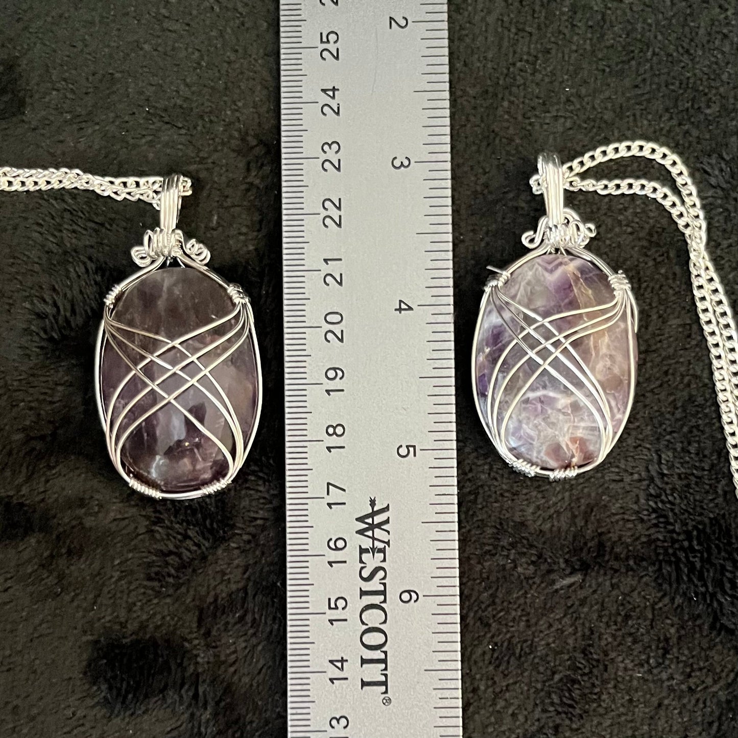 Amethyst Fancy Wrap Wire Wrapped Necklace WN-0272