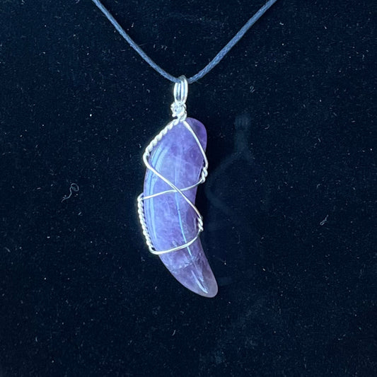 Amethyst Moon Wire Wrapped Necklace WN-0055