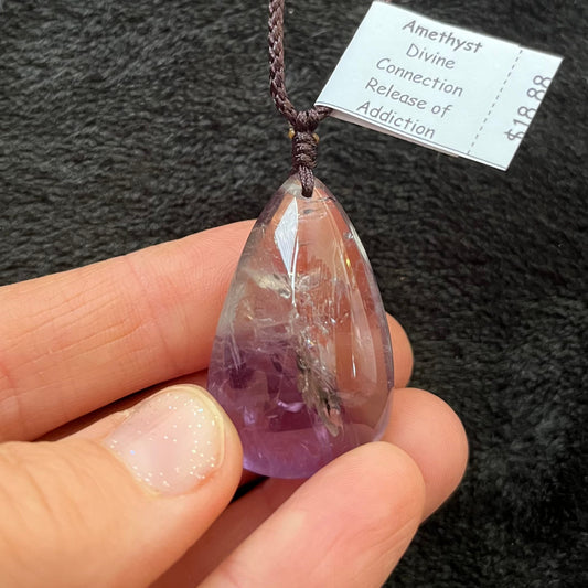 Amethyst Tear Drop Necklace WN-0151