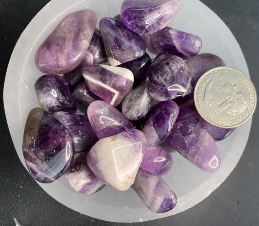 Amethyst Tumbled Stone #1, 1 Pound Bag (Approx. 20-30 mm) WT-0003