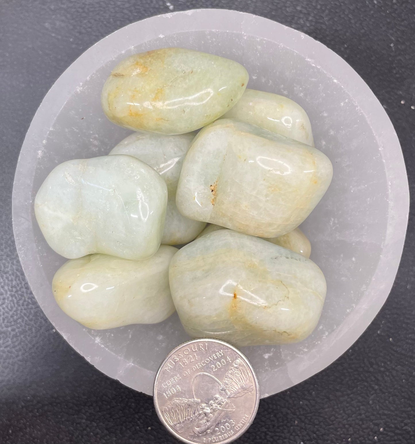 Aquamarine Tumbled Stone, 1 Pound Bag (Approx. 20-30 mm) WT-0012