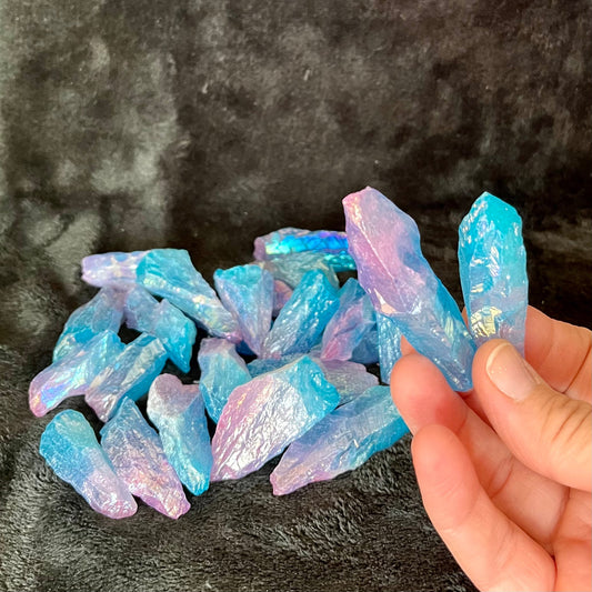 Aura Quartz Crystal Point, Unicorn Poop, package of 25, WC-0011