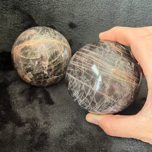 Black Moonstone Spheres, 2 Pound Lot (Approx. 80-100mm) WB-0019