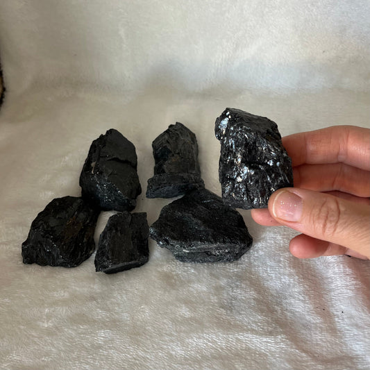 Black Tourmaline Chunks, Large, 1 Pound Lot  WC-0026