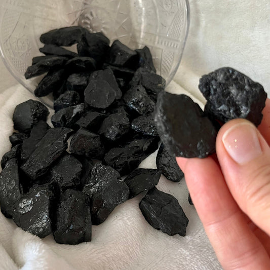 Black Tourmaline Chunks, Small, 1 Pound Lot  WC-0027