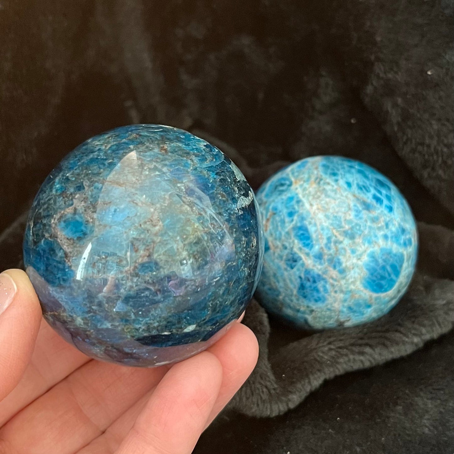 Blue Apatite Spheres, (Approx. 55-60mm) WB-0001