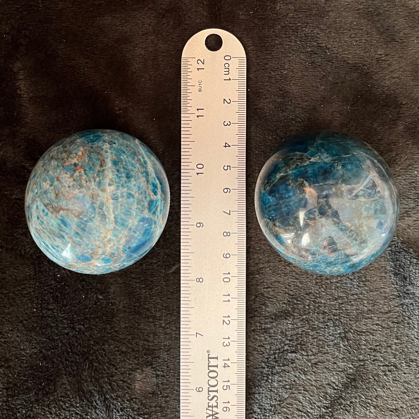 Blue Apatite Spheres, (Approx. 55-60mm) WB-0001