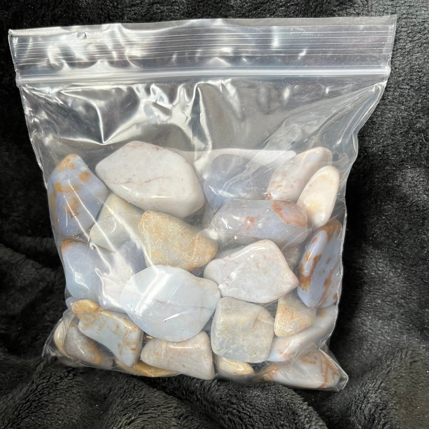 Blue Agate Tumbled Stone, 1 Pound Bag WT-0019