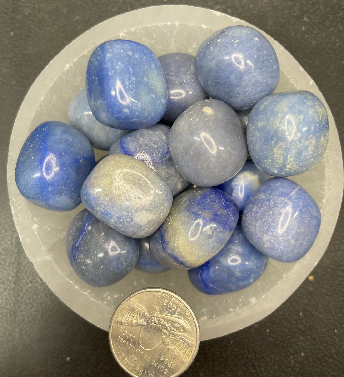 Blue Aventurine Tumbled Stone, 1 Pound Bag (Approx. 20-30 mm) WT-0020