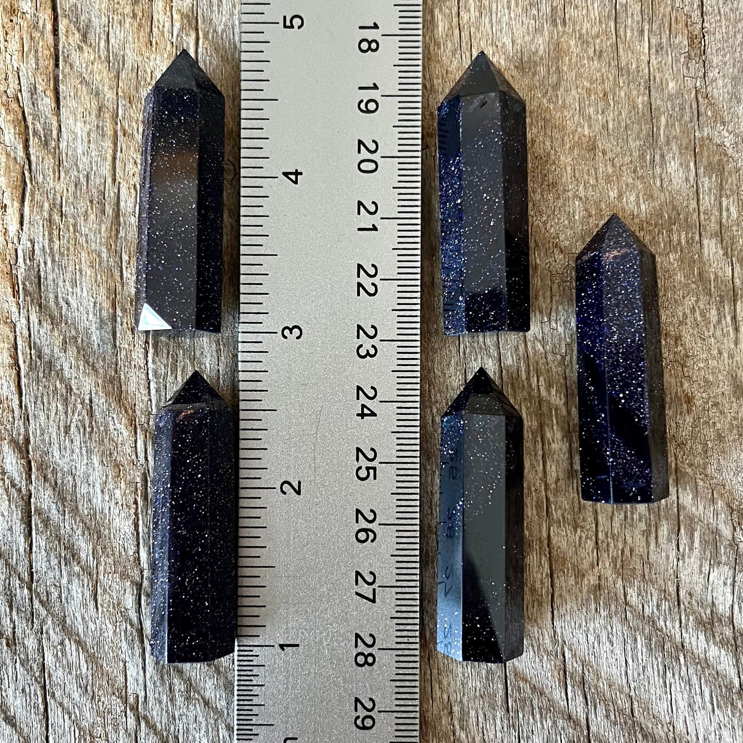 Blue Goldstone Small Obelisk, Package of 5 (Approx. 1 3/4”) WO-0024