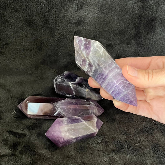 Cheveron Amethyst Double Terminated Wand, 1 Pound WD-0002