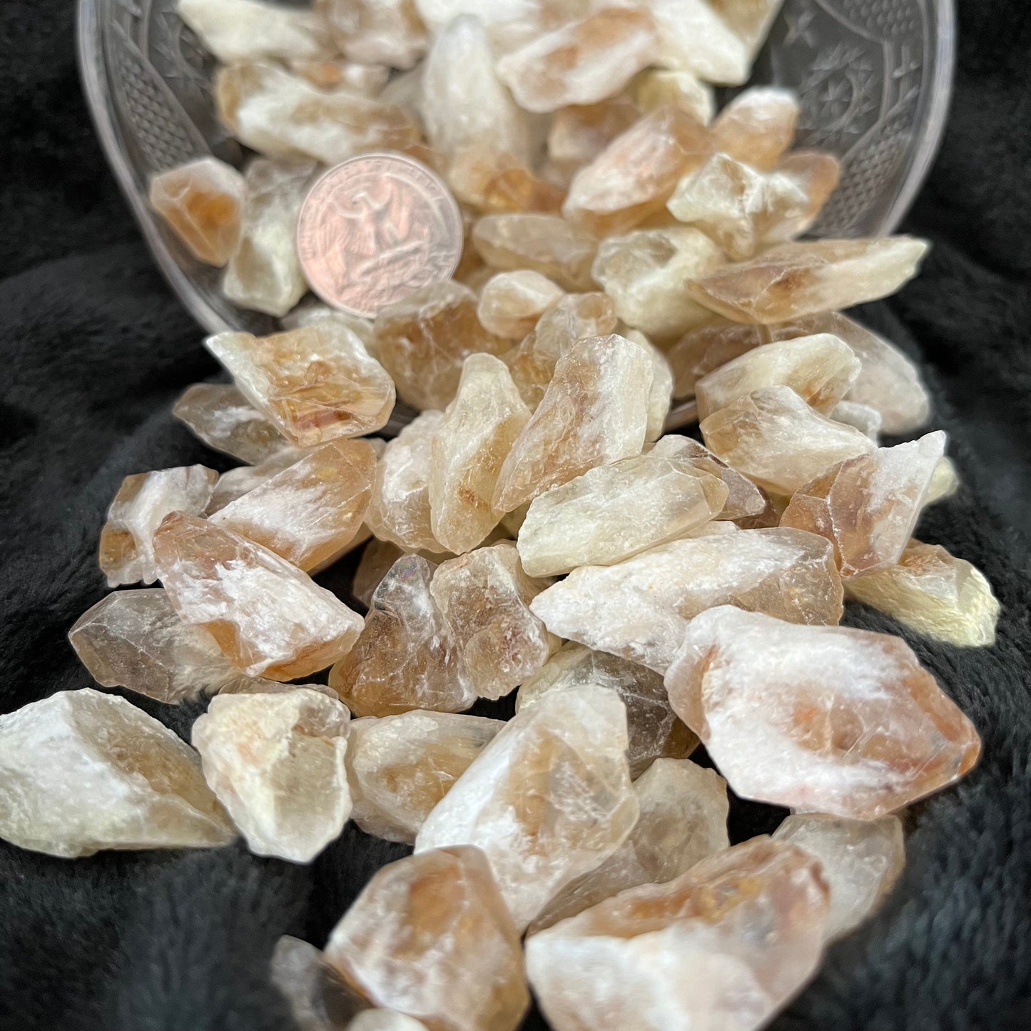 Citrine Crystal Points, Raw, 1 Pound Bag  WT-0043