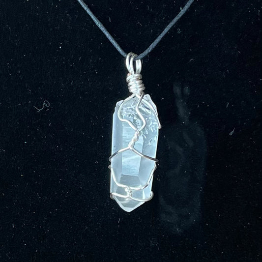 Clear Quartz (Large) Wire Wrapped Necklace WN-0046