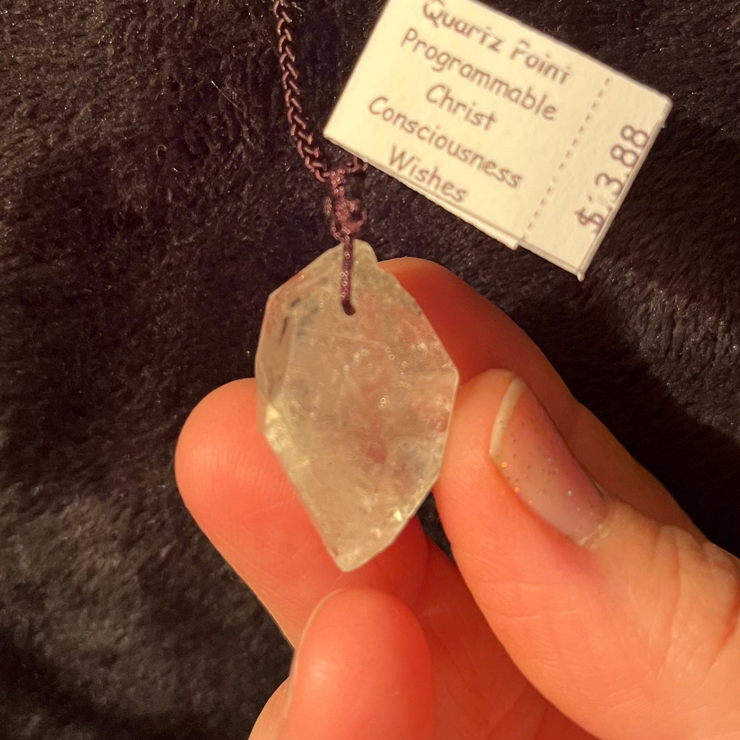 Clear Quartz Crystal Point Necklace, Small,  WN-0266