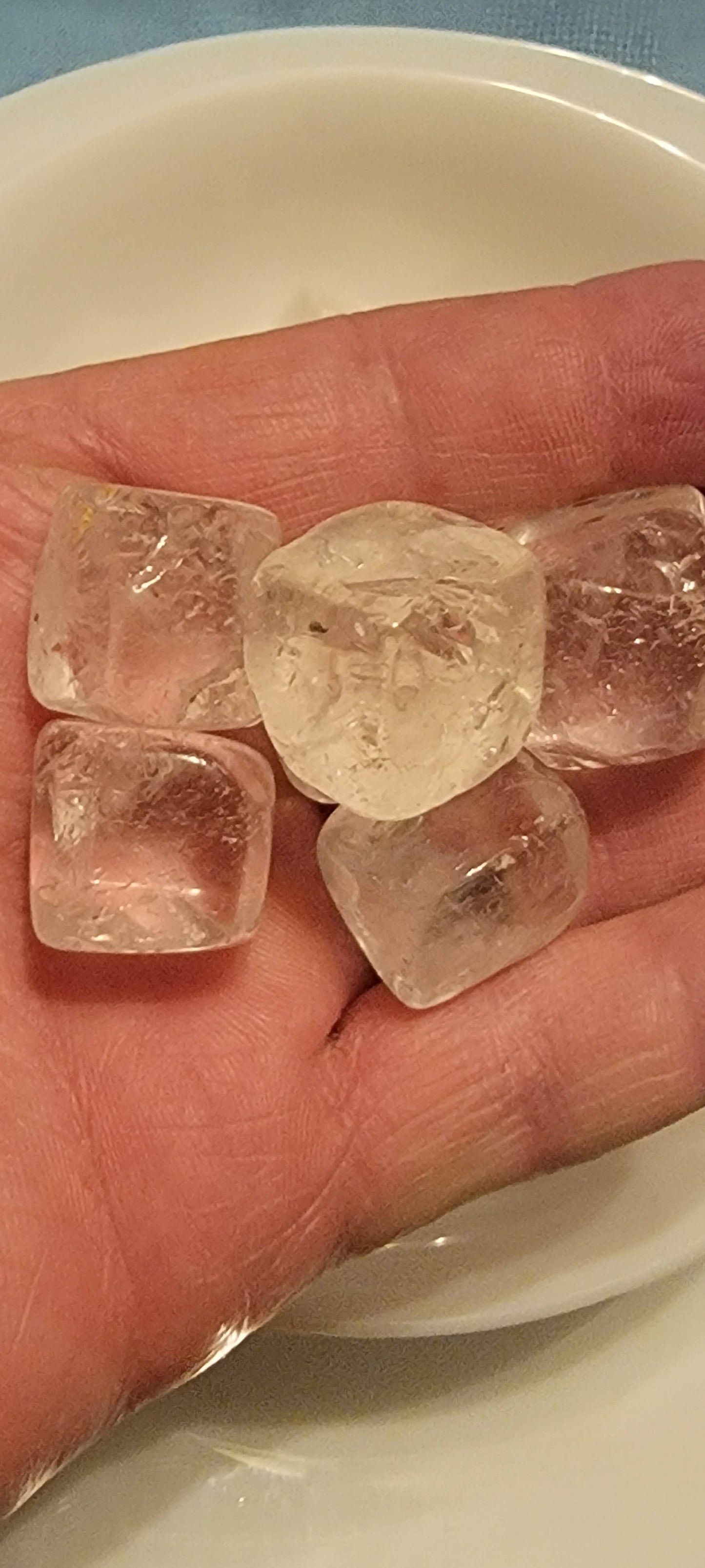 Clear Quartz Cube Tumbled Stone, 1 Pound Bag (Approx. 15-25 mm) WT-0035