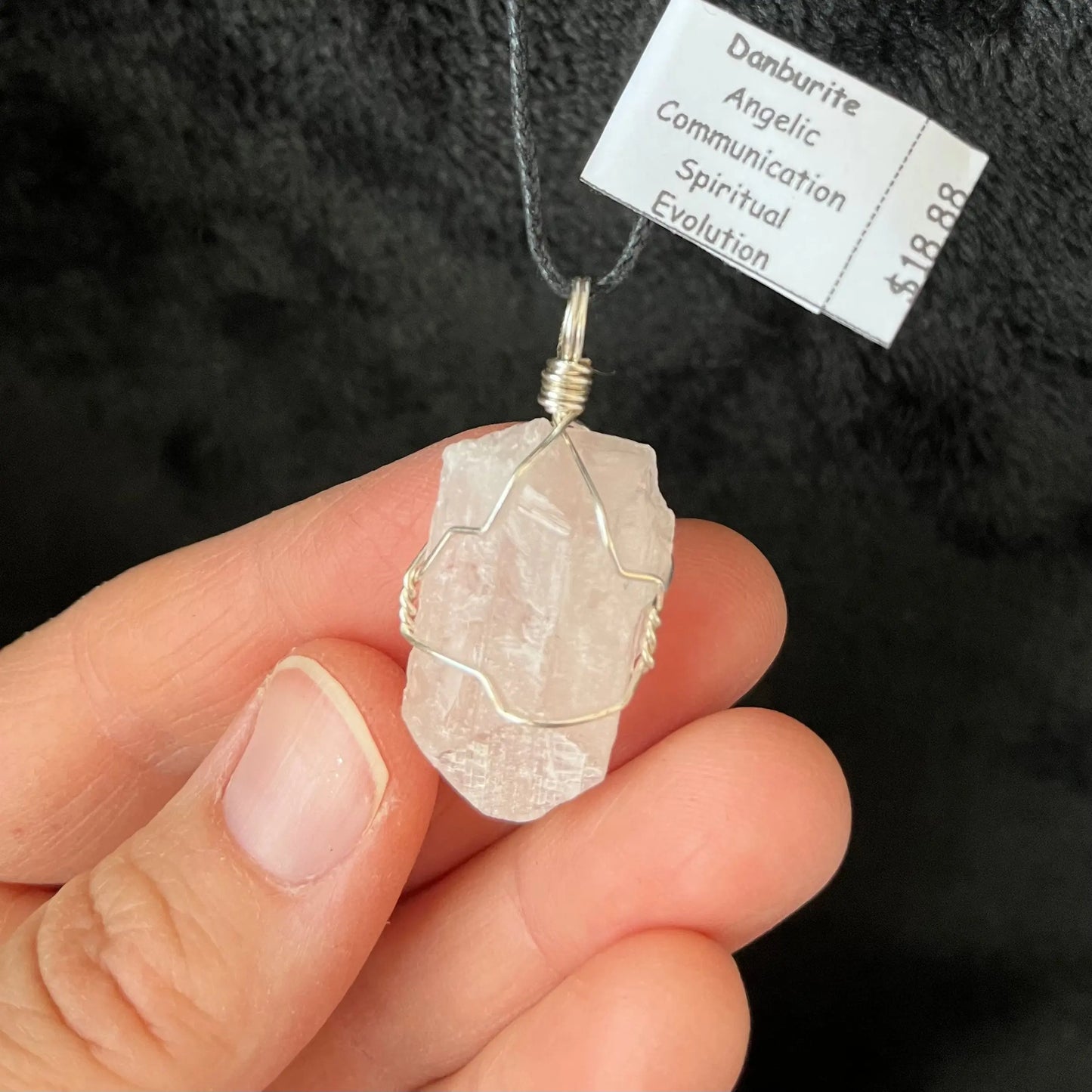 Danburite Crystal Wire Wrapped Necklace WN-0200 - Shop Wholesale Crystals