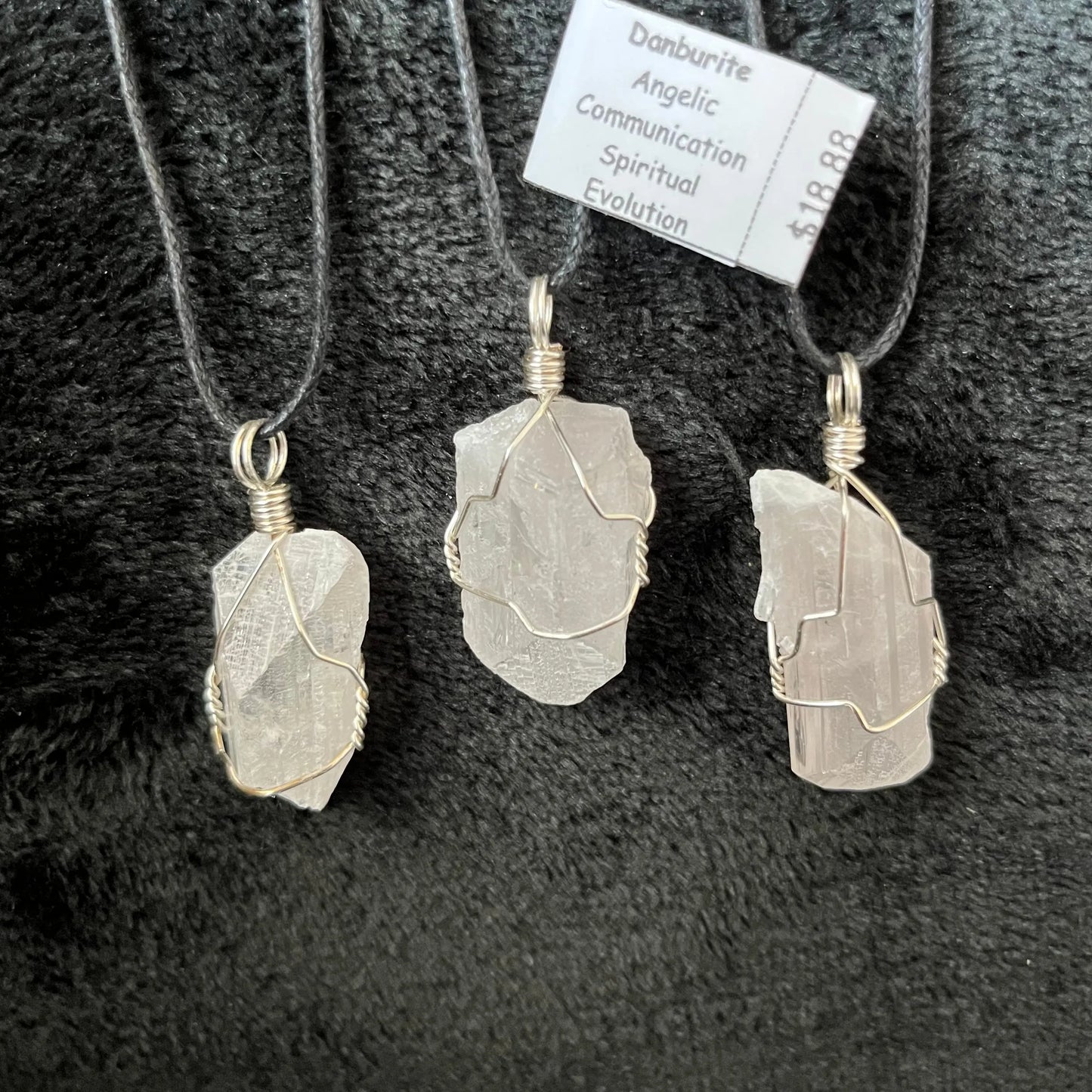Danburite Crystal Wire Wrapped Necklace WN-0200 - Shop Wholesale Crystals