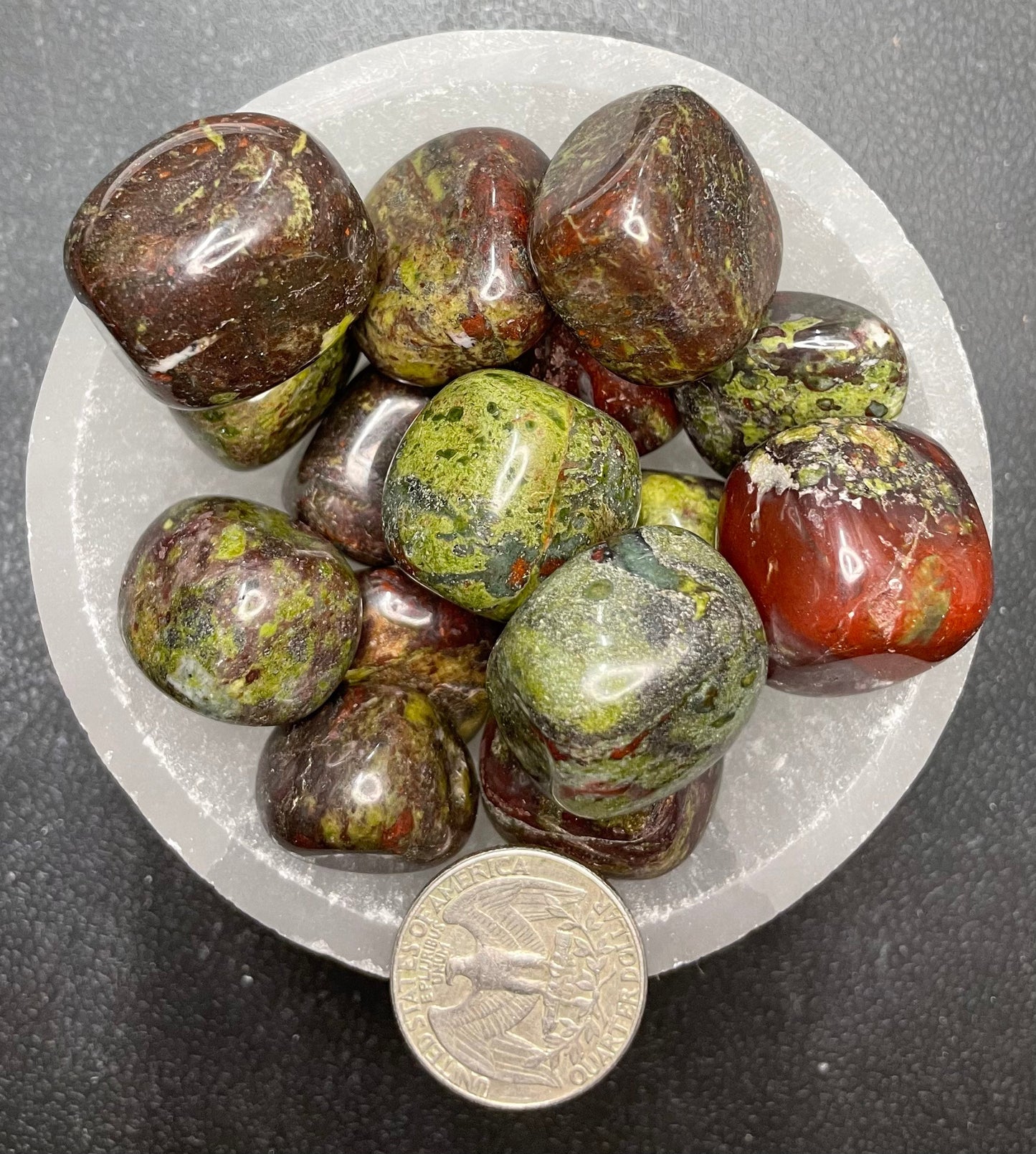 Dragon Blood Jasper Tumbled Stone, 1 Pound Bag (Approx. 20-35 mm) WT-0044