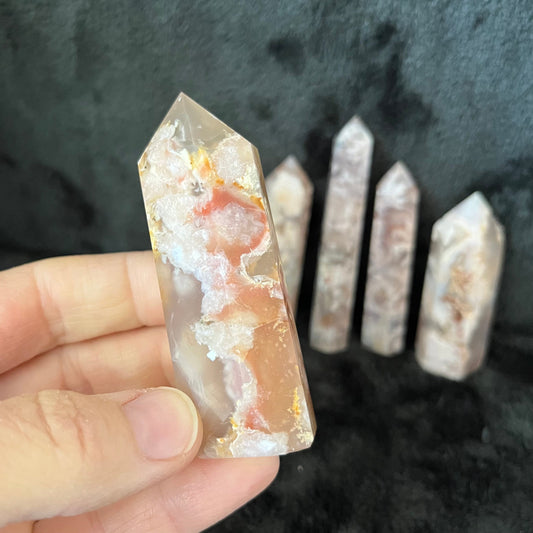 Flower Agate  (Sakura Agate) Obelisk, 1 pound,  WO-0050