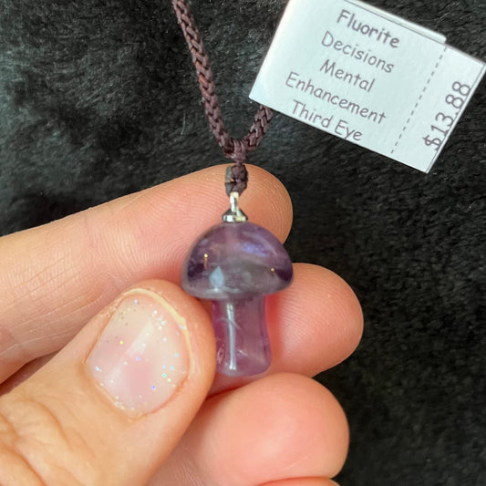 Fluorite Mushroom Necklace WN-0170