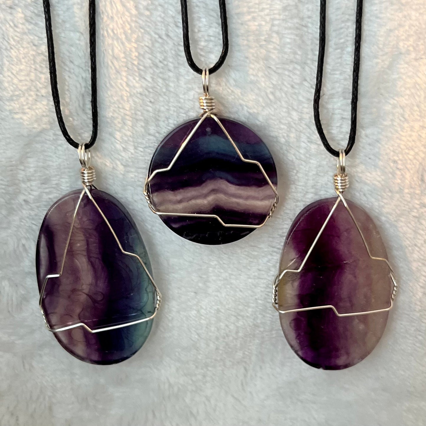 Fluorite Wire Wrapped Necklace WN-0172