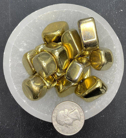 Hematite, Gold Sheen Tumbled Stone, 1 Pound Bag (Approx. 20-30 mm) WT-0068 - Shop Wholesale Crystals