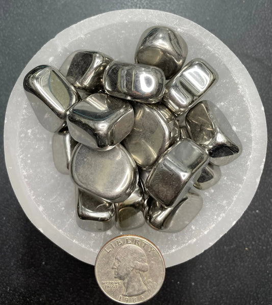 Hematite, Silver Sheen Tumbled Stone, 1 Pound Bag (Approx. 20-30 mm) WT-0067 - Shop Wholesale Crystals