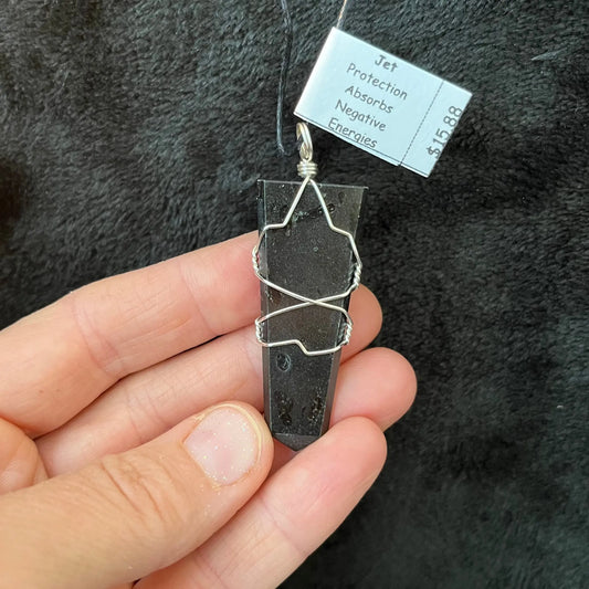 Jet Wire Wrapped Necklace WN-0180 - Shop Wholesale Crystals