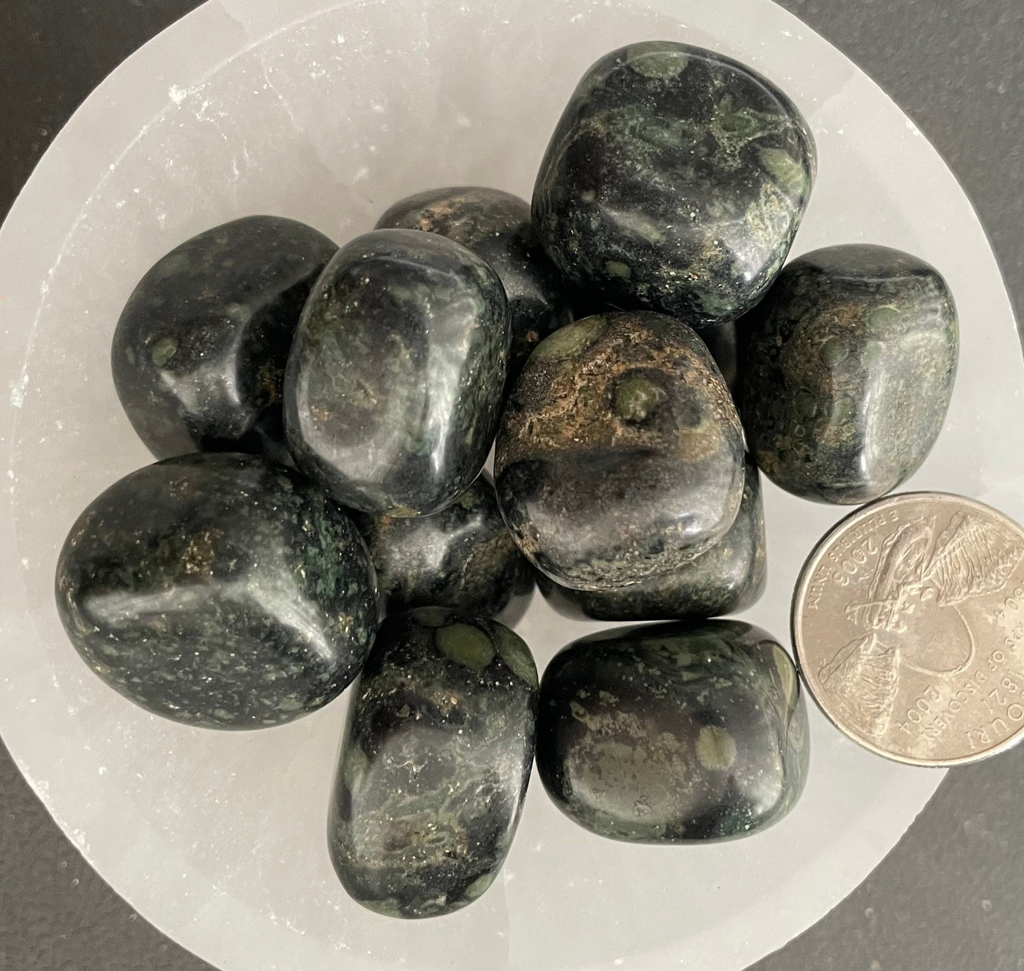 Kambaba Jasper Tumbled Stone, 1 Pound Bag (Approx. 20-25 mm) WT-0072