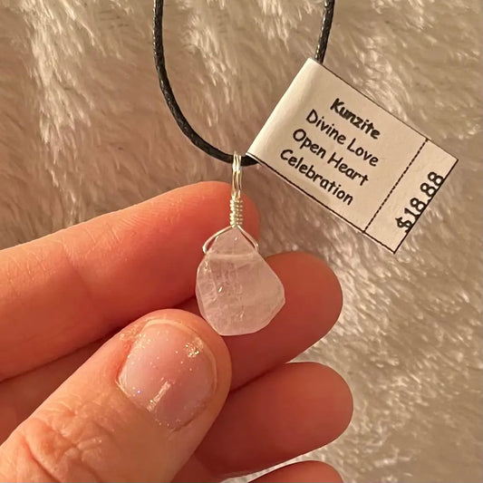 Kunzite Wire Wrapped Necklace WN-0173 - Shop Wholesale Crystals