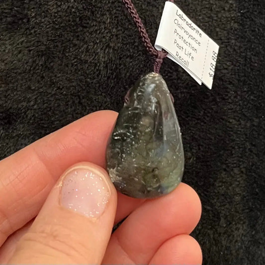 Labradorite Teardrop Necklace WN-0195 - Shop Wholesale Crystals