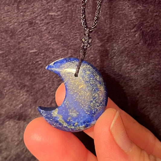 Lapis Lazuli Moon Necklace WN-0270 - Shop Wholesale Crystals