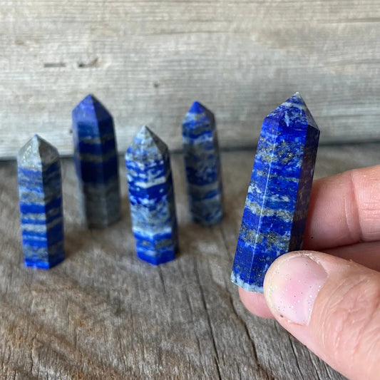 Lapis Lazuli Small Obelisk, Package of 5 (Approx. 1 3/4”) WO-0014 - Shop Wholesale Crystals