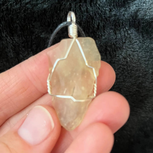 Libyan Desert Glass Wire Wrapped Necklace WN-0207 - Shop Wholesale Crystals