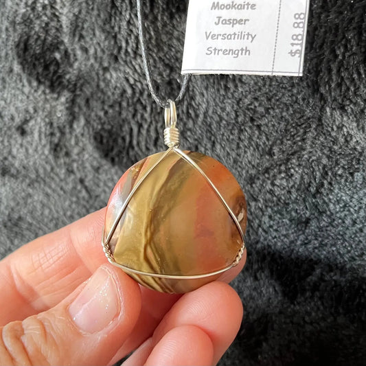 Mookaite Jasper Wire Wrapped Necklace WN-0244 - Shop Wholesale Crystals