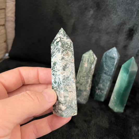 Moss Agate Obelisk, 1 pound,  WO-0052 - Shop Wholesale Crystals