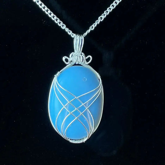 Opalite Fancy Wrap Wire Wrapped Necklace WN-0038 - Shop Wholesale Crystals