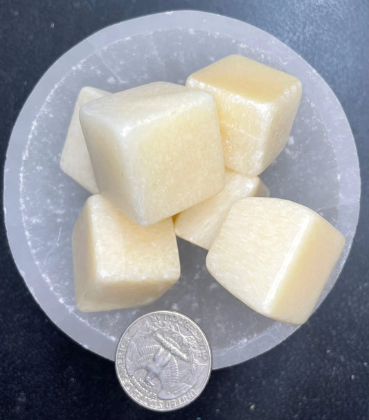 Orange Calcite Cube Tumbled Stone, 1 Pound Bag (Approx. 20-30 mm) WT-0099 - Shop Wholesale Crystals