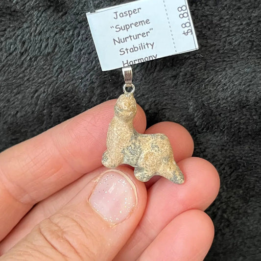 Picture Jasper Brontosaurus Dinosaur Necklace WN-0166 - Shop Wholesale Crystals