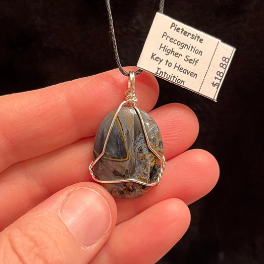 Pietersite Wire Wrapped Necklace WN-0058 - Shop Wholesale Crystals
