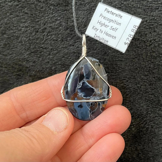 PietersiteCabochon Wire Wrapped Necklace WN-0184 - Shop Wholesale Crystals