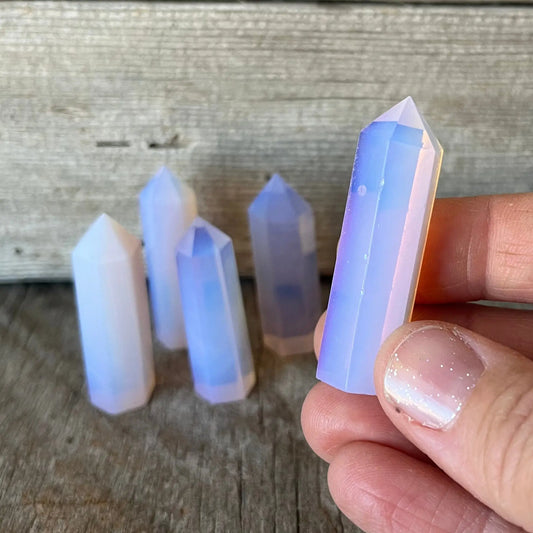 Pink Opalite Small Obelisk (synthetic), Package of 5 (Approx. 1 3/4”) WO-0021 - Shop Wholesale Crystals