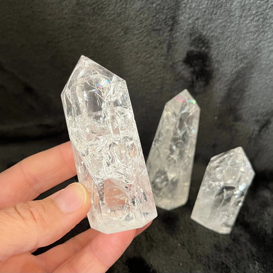 Rainbow Crackle Quartz Obelisk, 1 pound, WO-0036 - Shop Wholesale Crystals