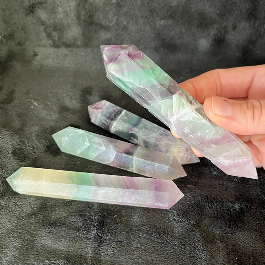 Rainbow Fluorite Double Terminated Wand, 1 Pound WD-0010 - Shop Wholesale Crystals