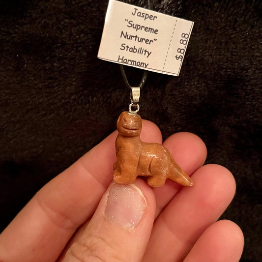 Red Jasper Brontosaurus Dinosaur Necklace WN-0164 - Shop Wholesale Crystals